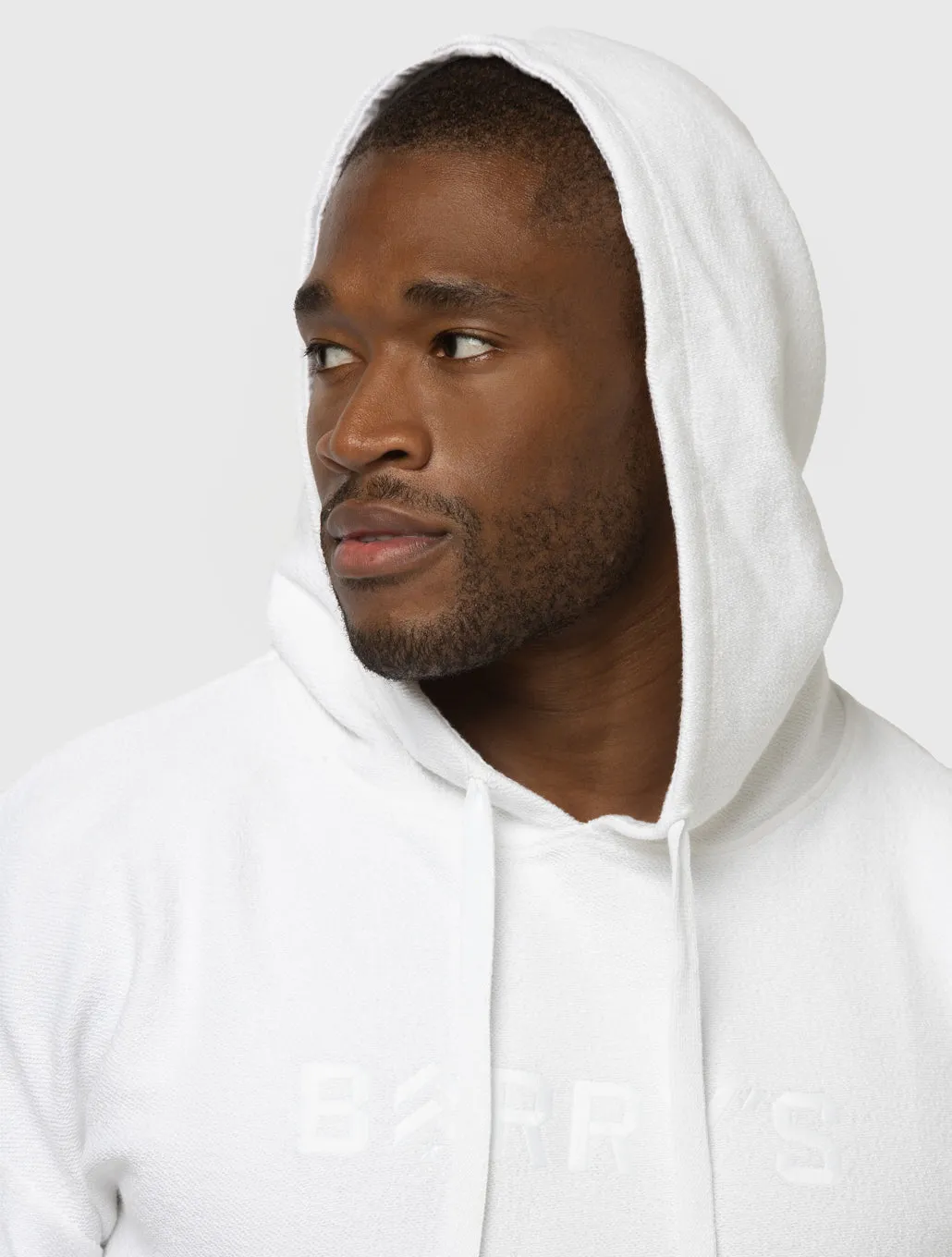 BARRY'S BRIGHT WHITE REVERSE TERRY HOODIE