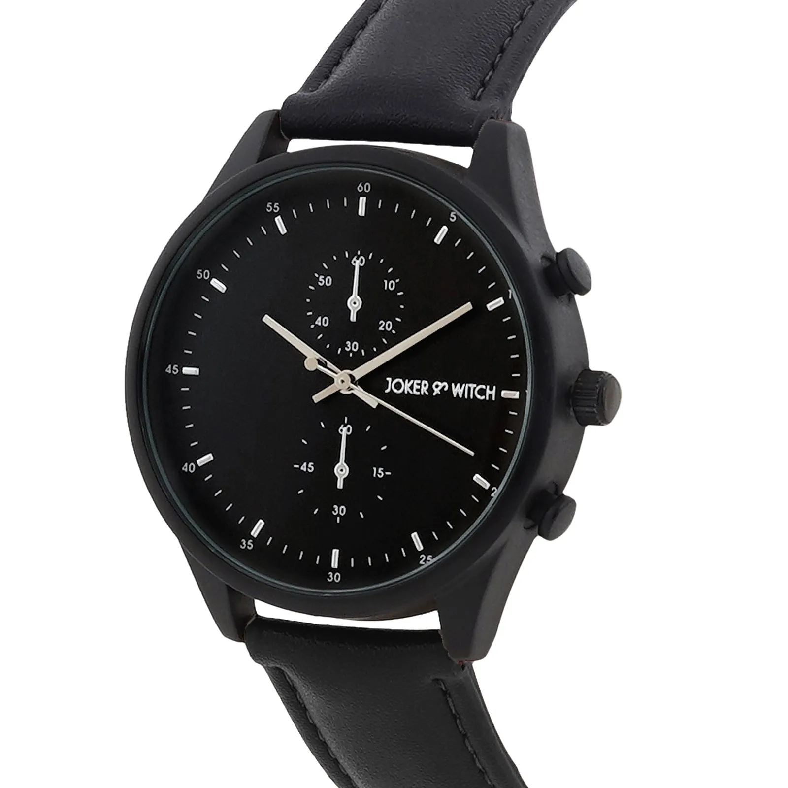 Beetle All Black PU Strap Watch