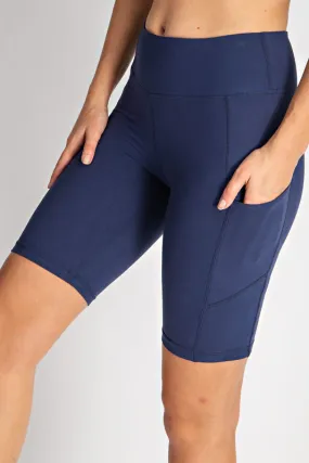 Bermuda Biker Shorts in Navy