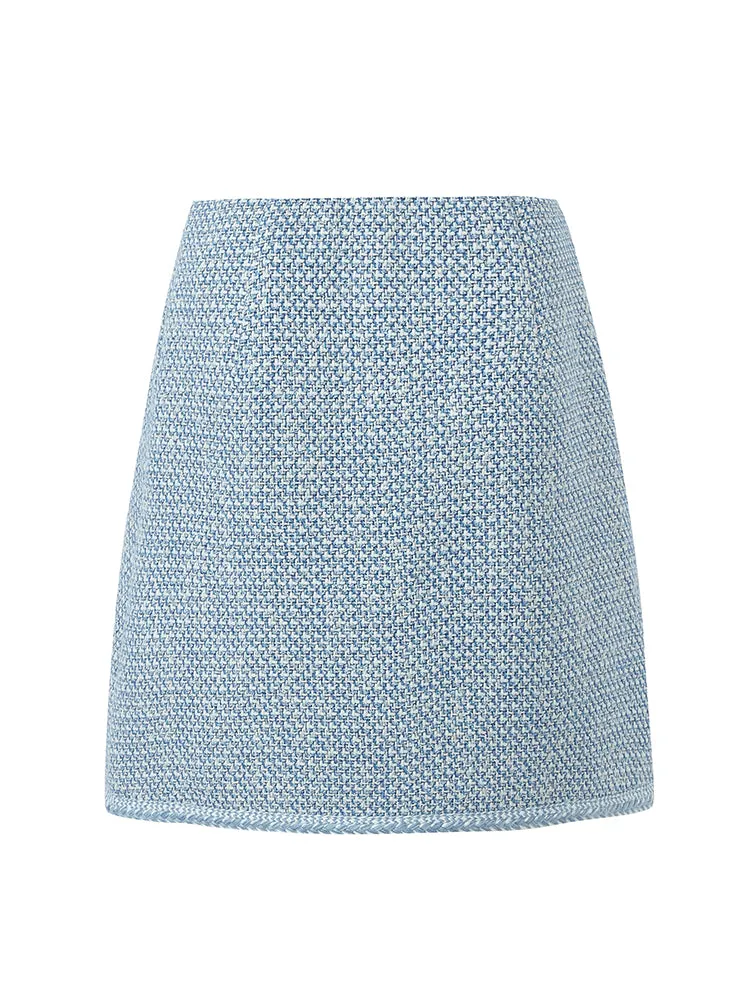 Blue A-Line Women Skirts With Pockets