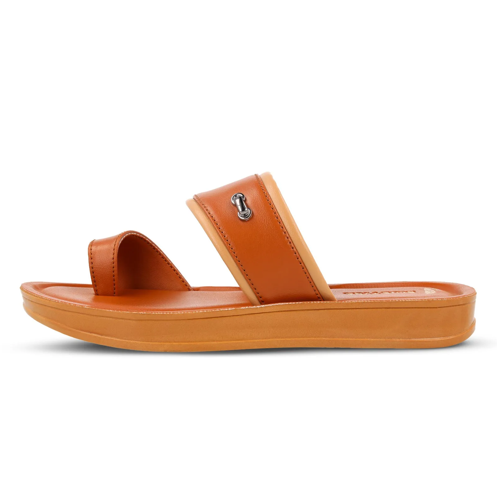 Blue Tyga Womens Toe-Ring Slide Sandal  - BT2320 Tan