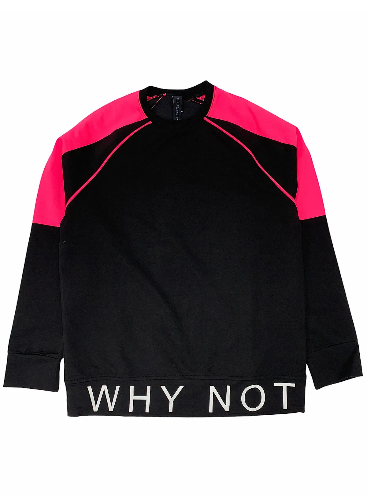 Buyer's Choice Sweatshirt - Why Not - Black And Neon Pink - ST-6503