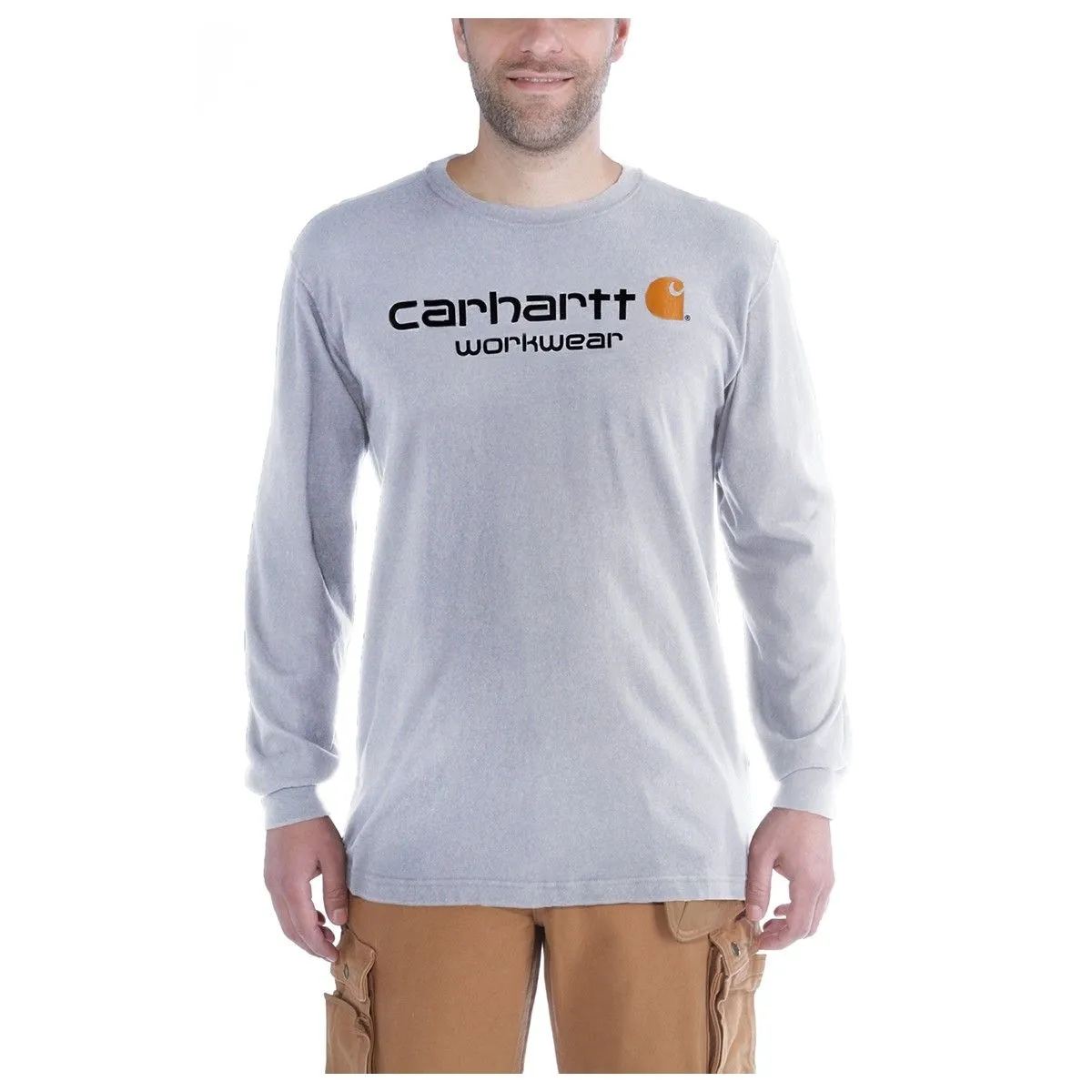 Carhartt&#x20;102564&#x20;Core&#x20;Logo&#x20;l&#x2F;s&#x20;T-Shirt&#x20;-&#x20;Heather&#x20;Grey