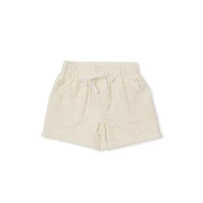 Cary Pocket Shorts - Beige Gingham