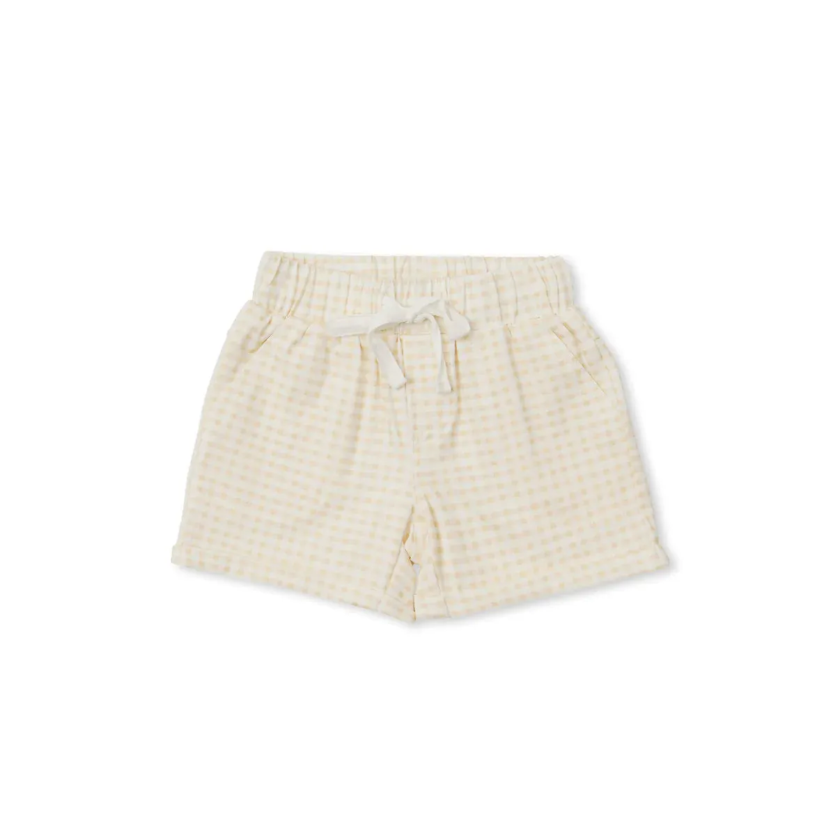 Cary Pocket Shorts - Beige Gingham