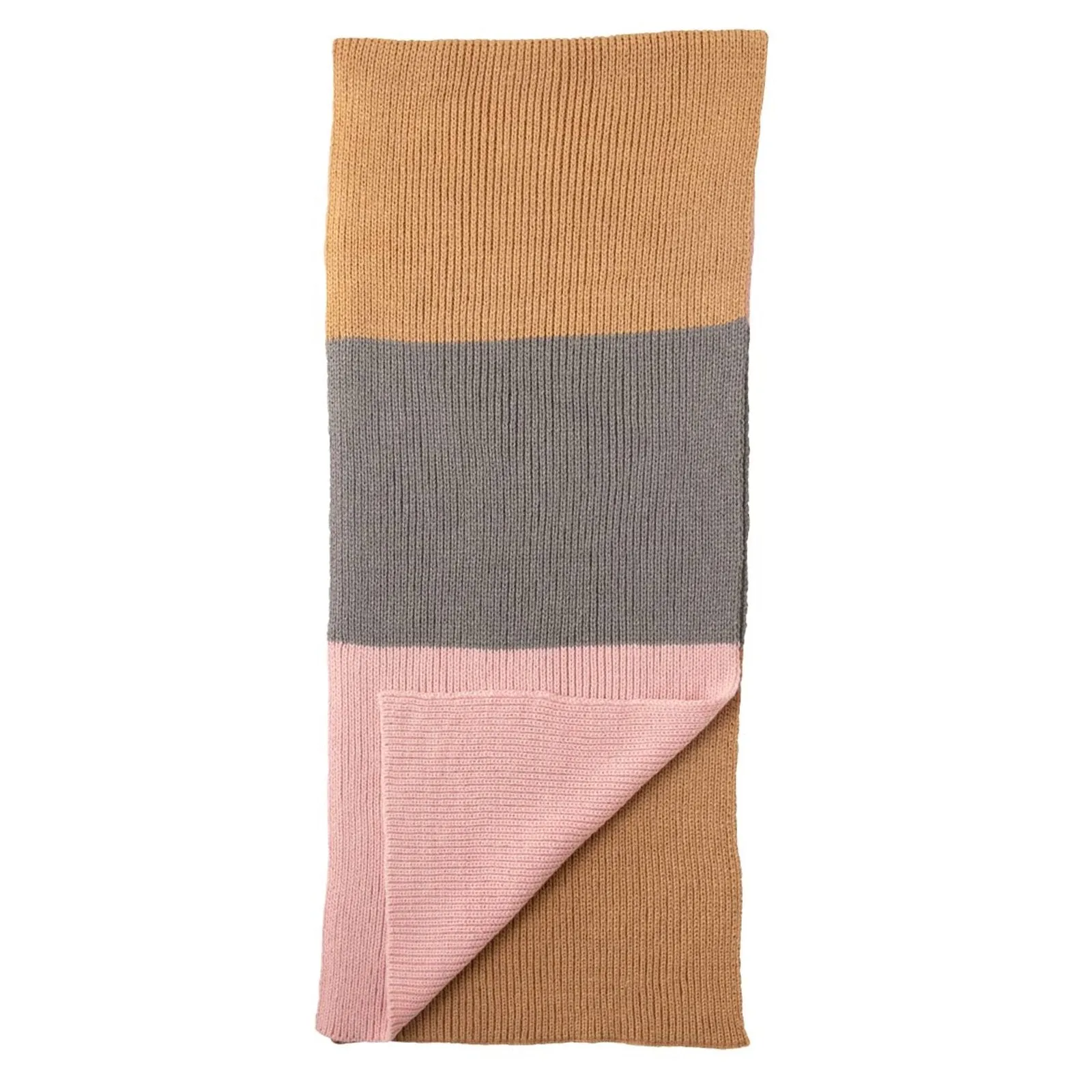 Chelsea Pink Color Block Knitted Scarf