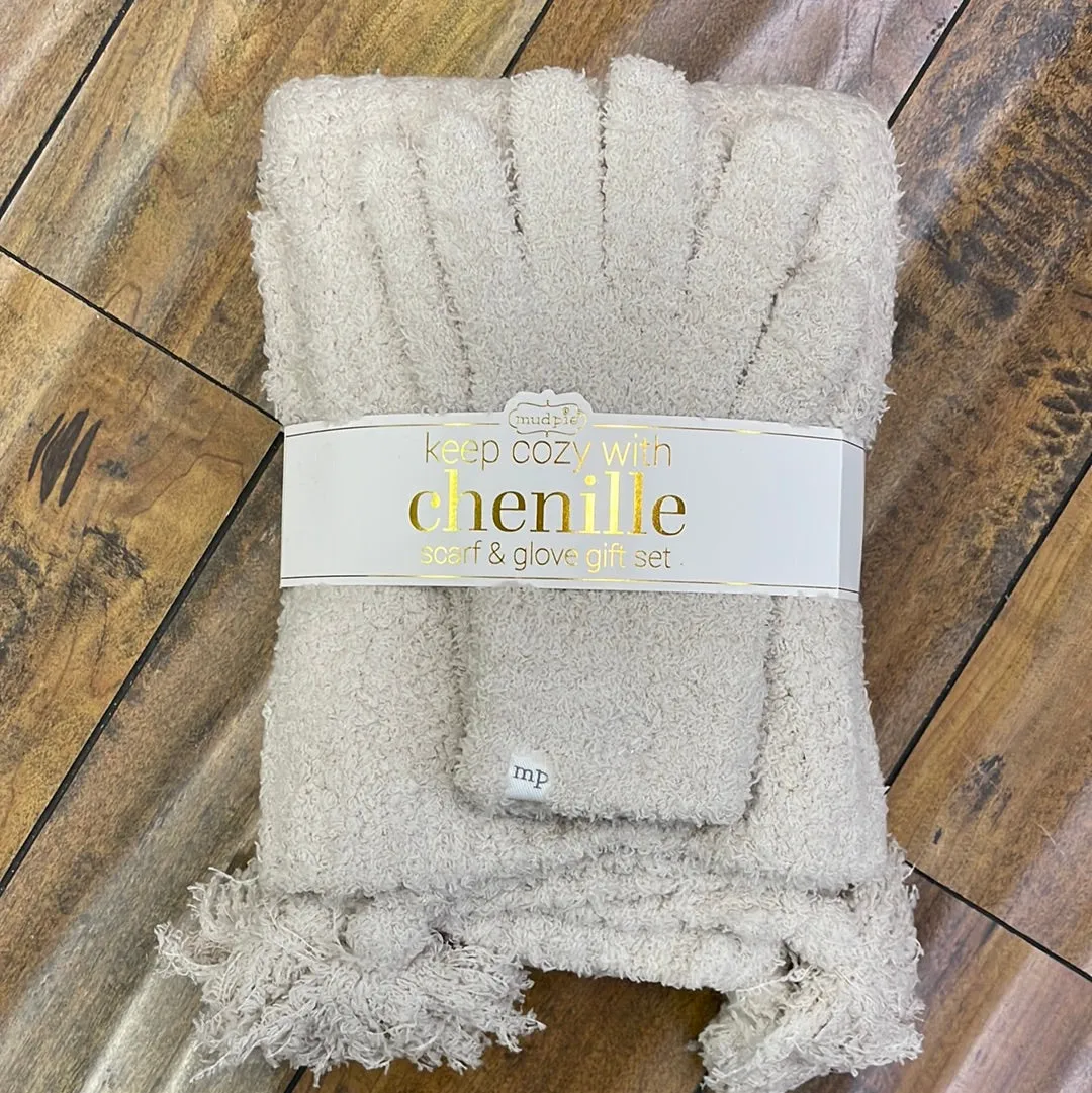 Chenille Glove and Scarf Set