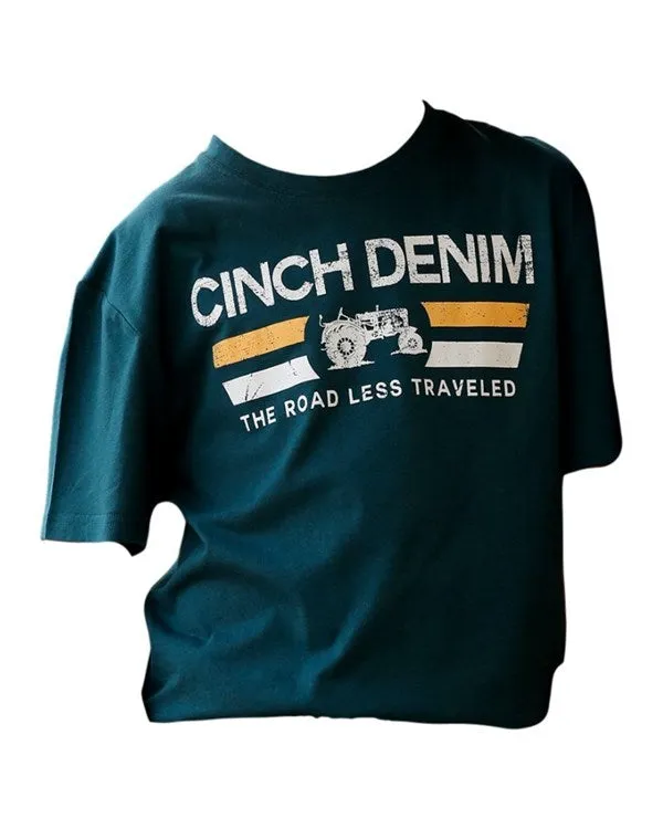 CINCH - BOYS DARK TEAL LOGO TEE