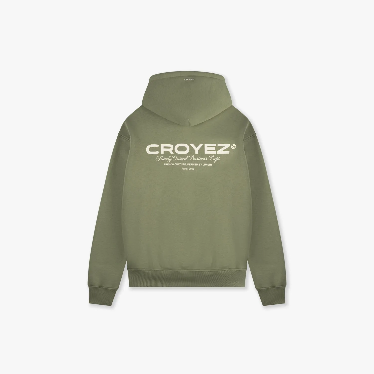 CROYEZ FAMILY OWNED BUSINESS HOODIE - WASHED OLIVE