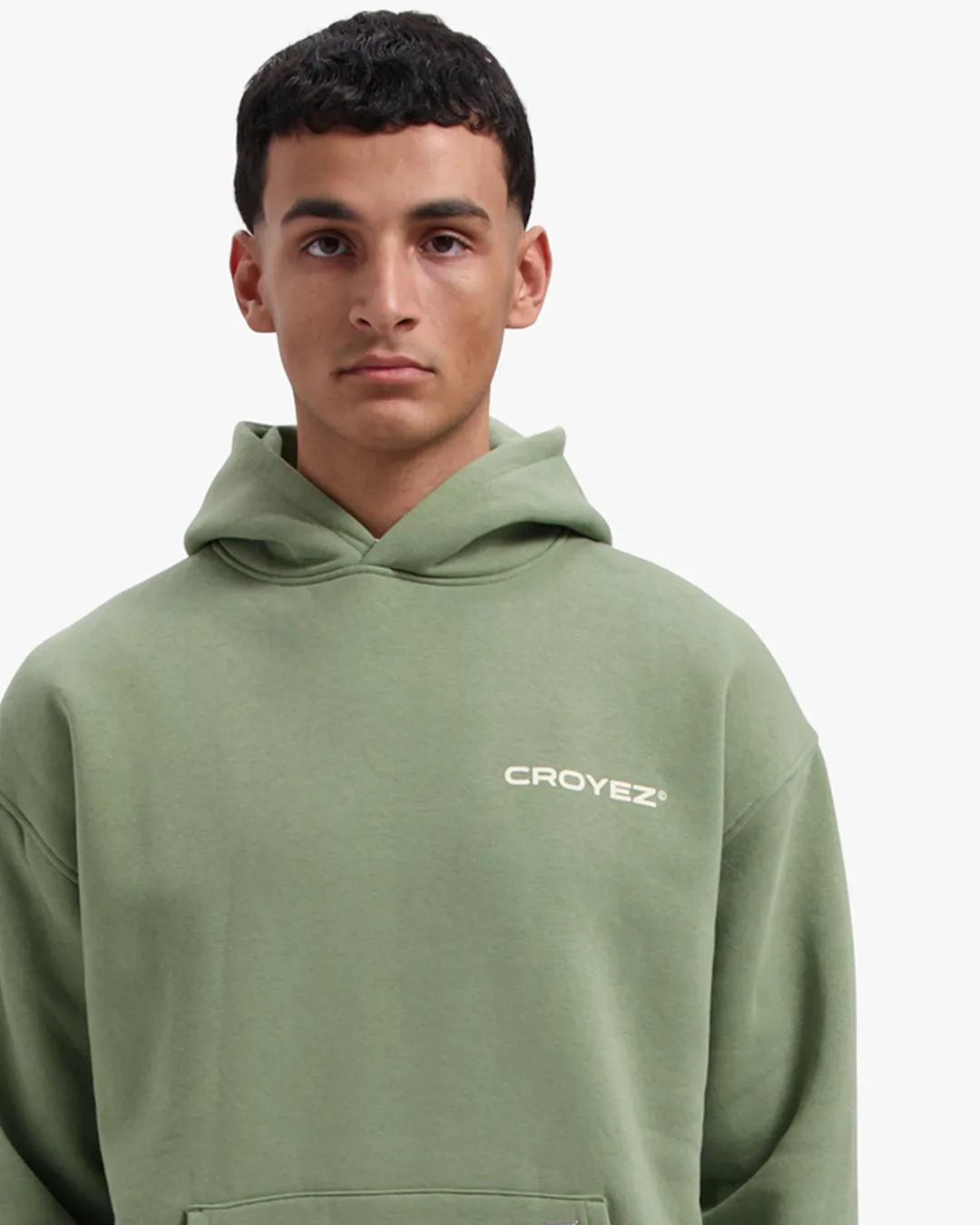 CROYEZ FAMILY OWNED BUSINESS HOODIE - WASHED OLIVE