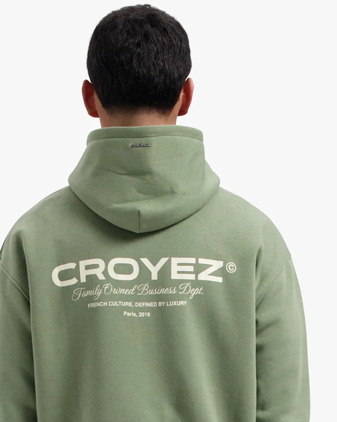 CROYEZ FAMILY OWNED BUSINESS HOODIE - WASHED OLIVE