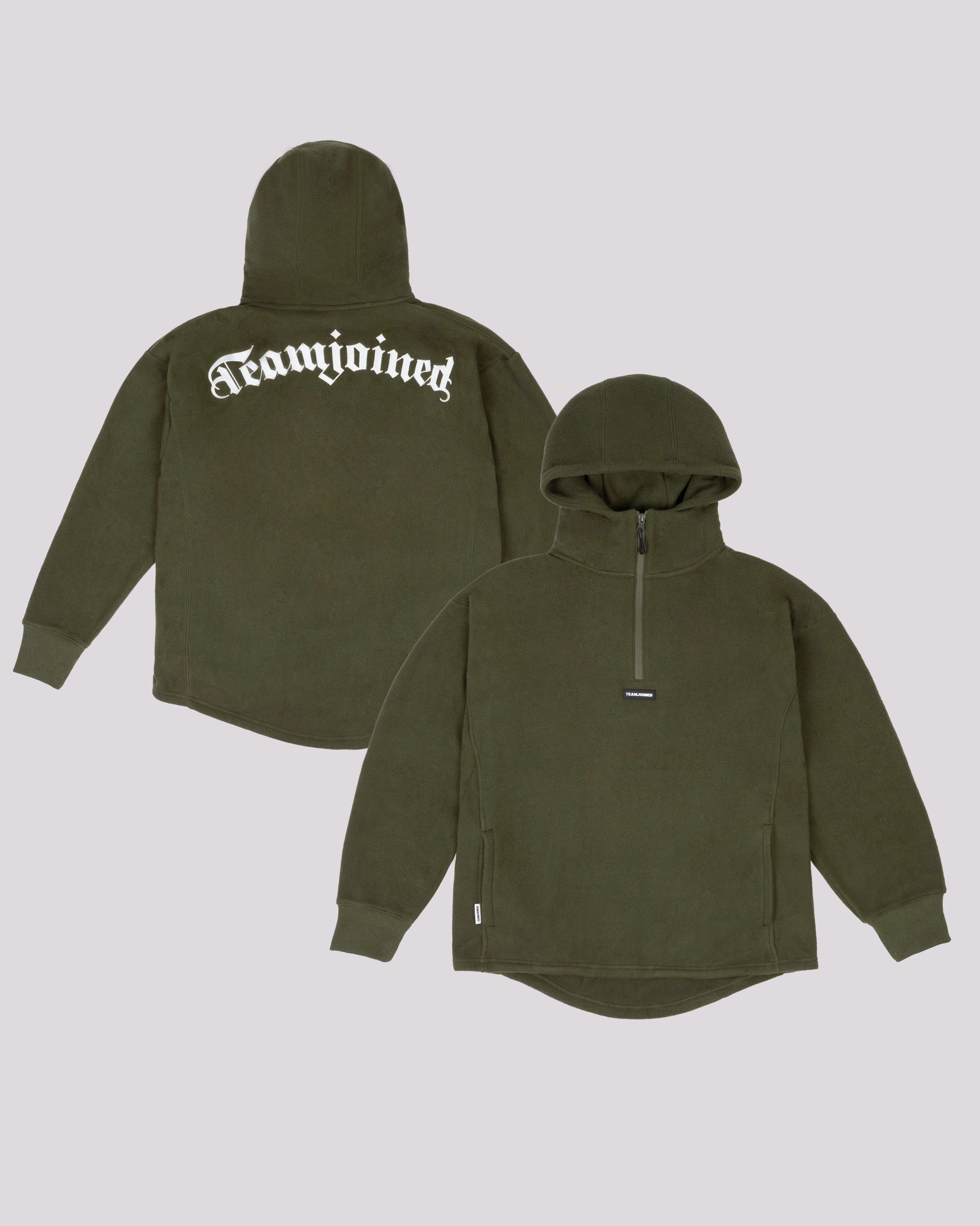 Embroidered Logo Sherpa Half-Zip Hoodie