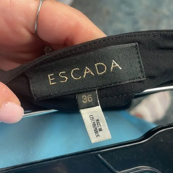 Escada Black Pencil w Zip Pocket Skirt