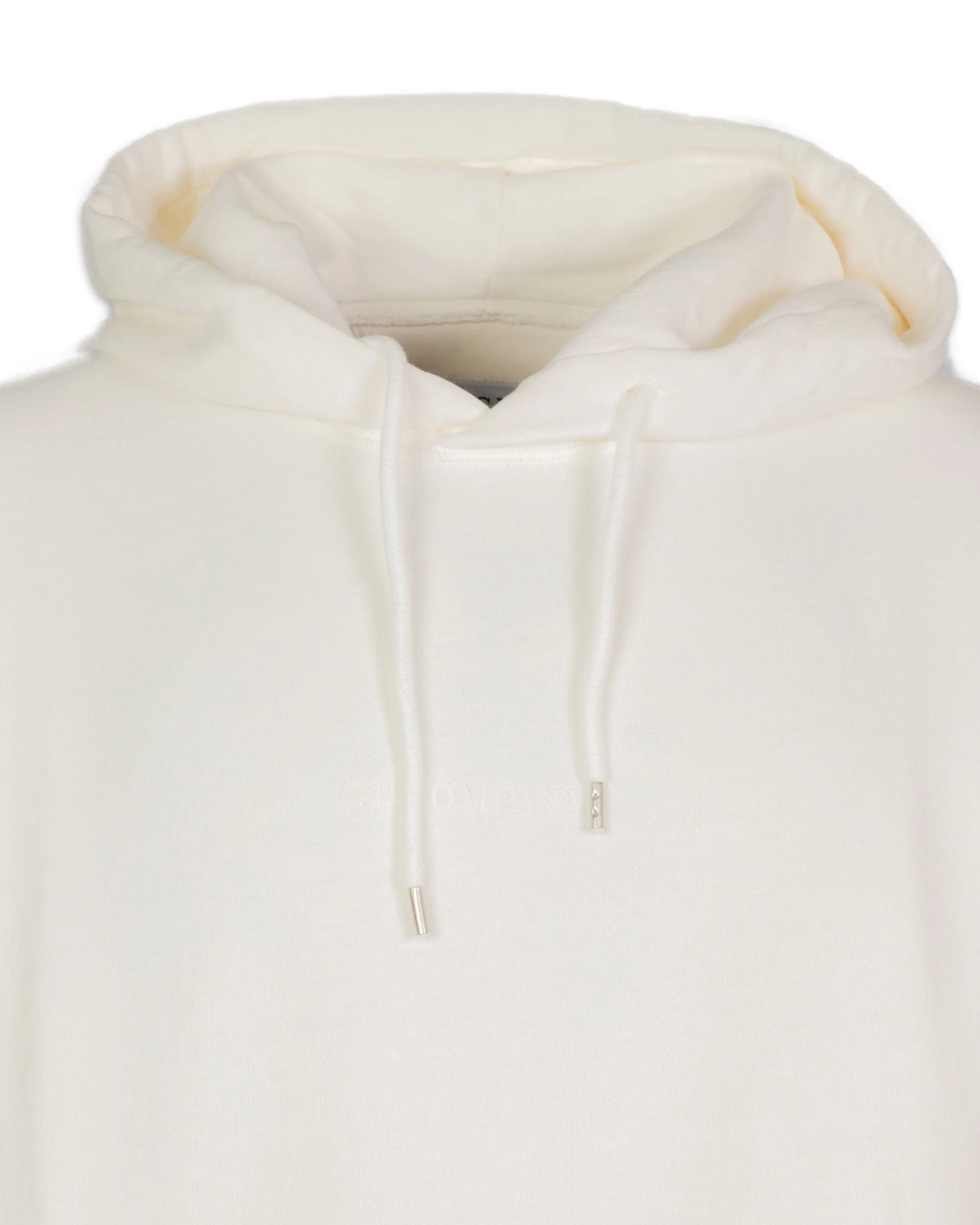 Felpa Uomo CP Company Fleece Graphic Hoodie Gauze White