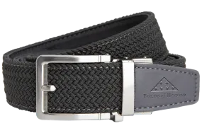 FoH Braided Grey Stamped Tip, 1 3/8 Strap, Golf Belt