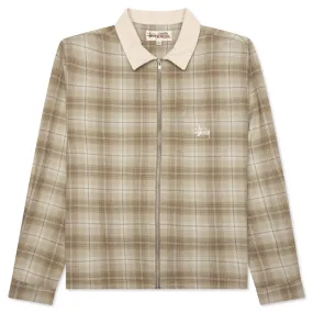 Frank Plaid Zip Shirt - Tan