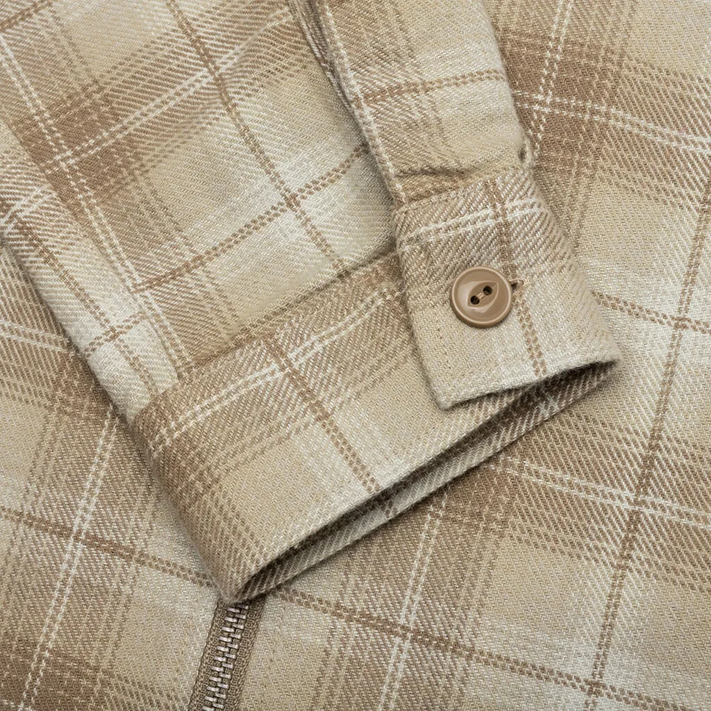 Frank Plaid Zip Shirt - Tan