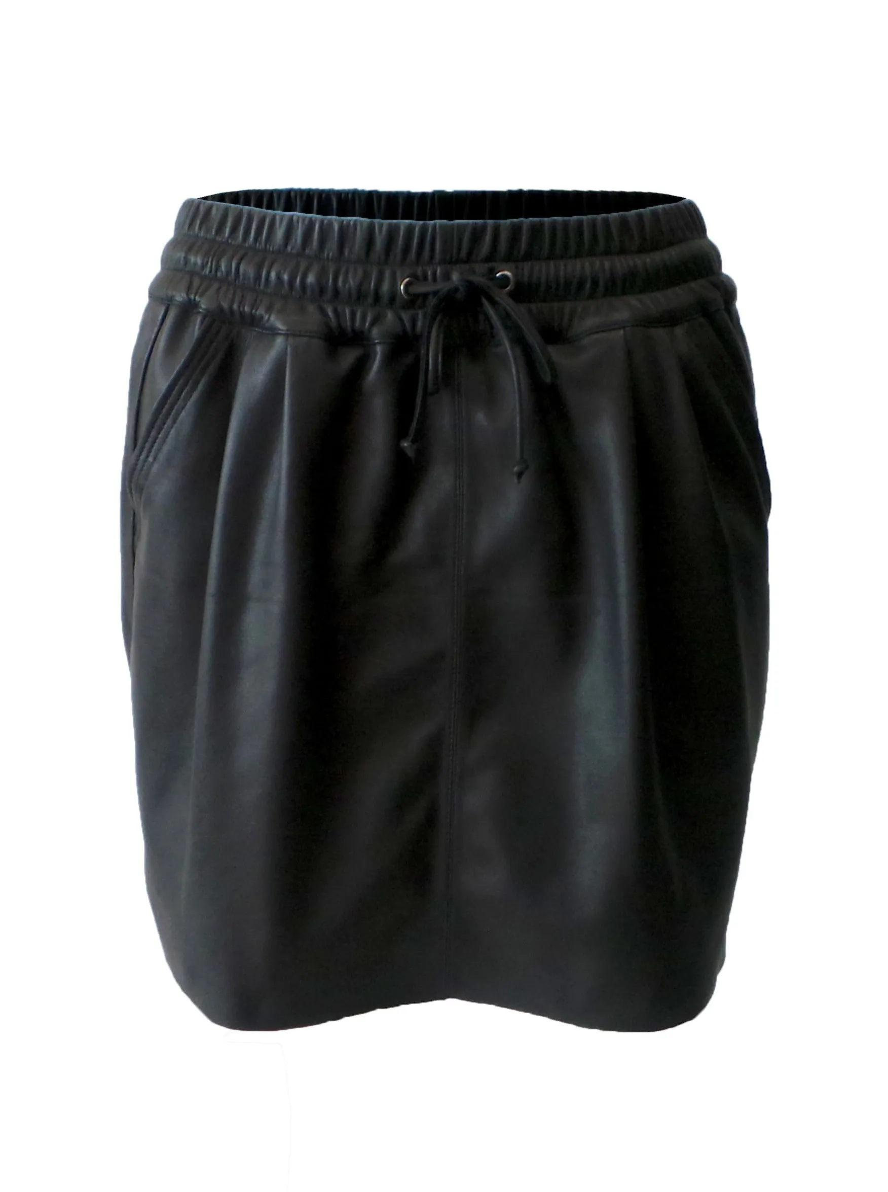 FRANKIE LEATHER MINI SKIRT - BLACK