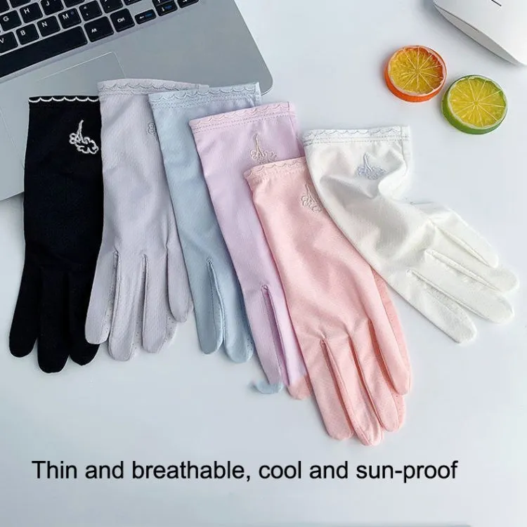 Free Code Summer Sunscreen Anti-ultraviolet Ice Silk Thin Gloves(Pink)