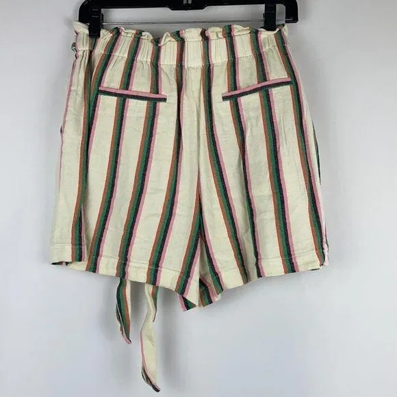 Halogen Striped Shorts with Belt