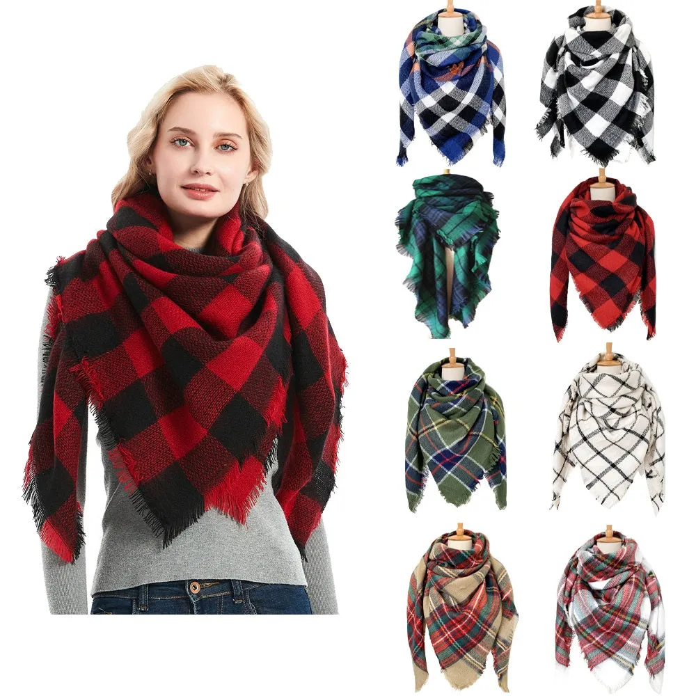 Haute Edition Women's Oversize Christmas & Plaid Square Blanket Scarves. One size fits all (S-XL).