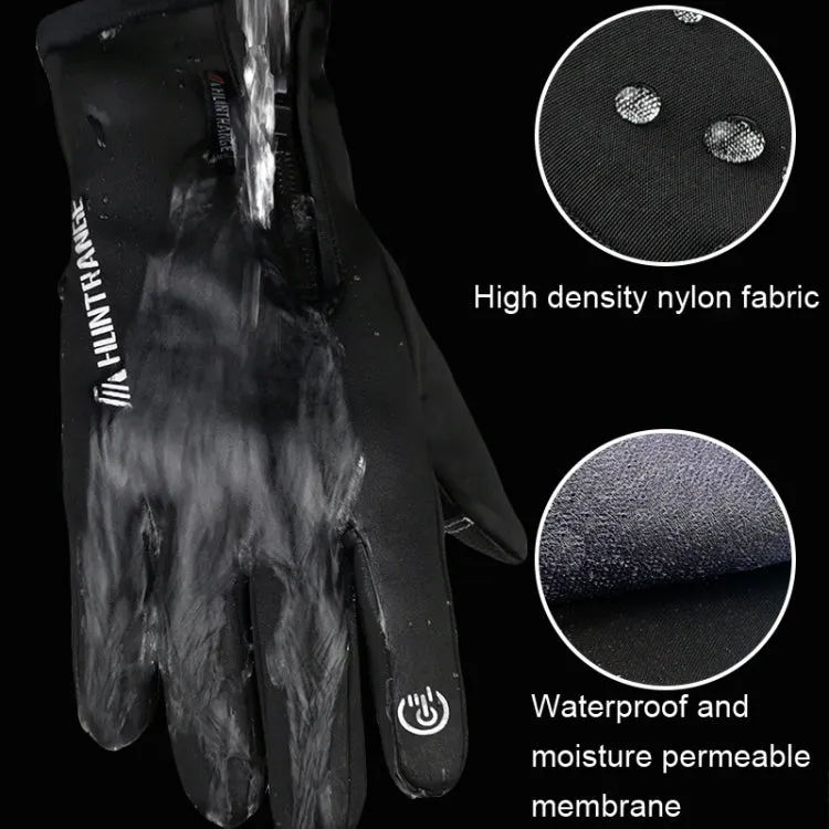 HUNTRANGE A022 Outdoor Waterproof Touch Screen Riding Keep Warm Gloves, Size: XXL(Black)