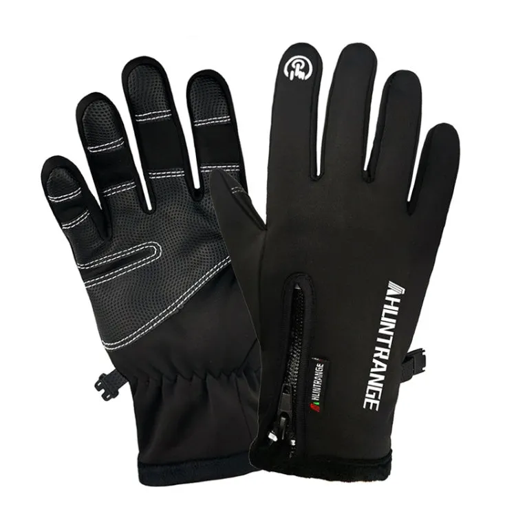 HUNTRANGE A022 Outdoor Waterproof Touch Screen Riding Keep Warm Gloves, Size: XXL(Black)