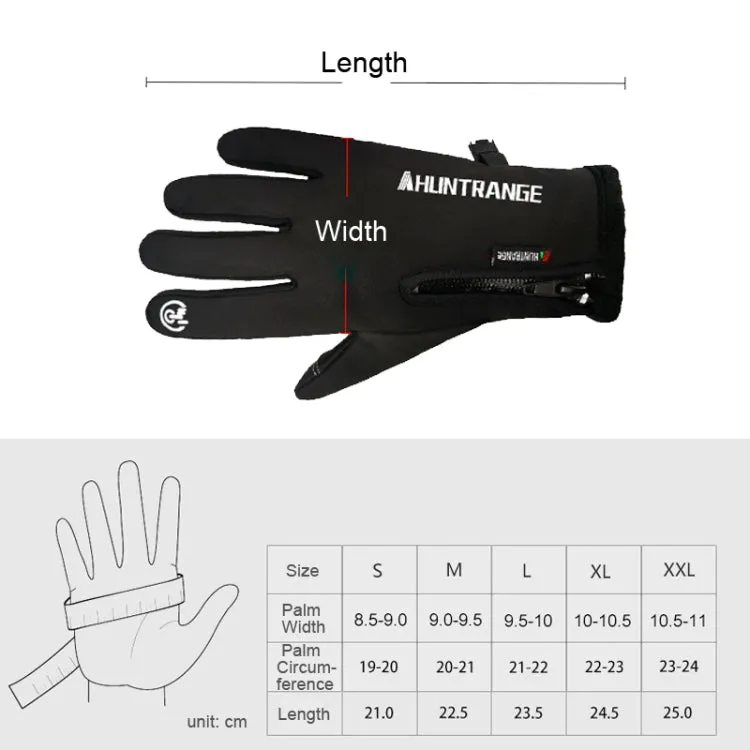 HUNTRANGE A022 Outdoor Waterproof Touch Screen Riding Keep Warm Gloves, Size: XXL(Black)