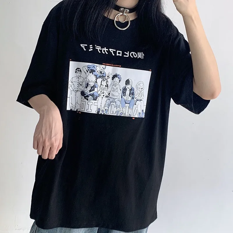 JAPANESE COMIC PRINT SHORT SLEEVE T-SHIRT BY22340