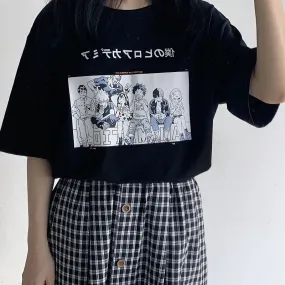 JAPANESE COMIC PRINT SHORT SLEEVE T-SHIRT BY22340