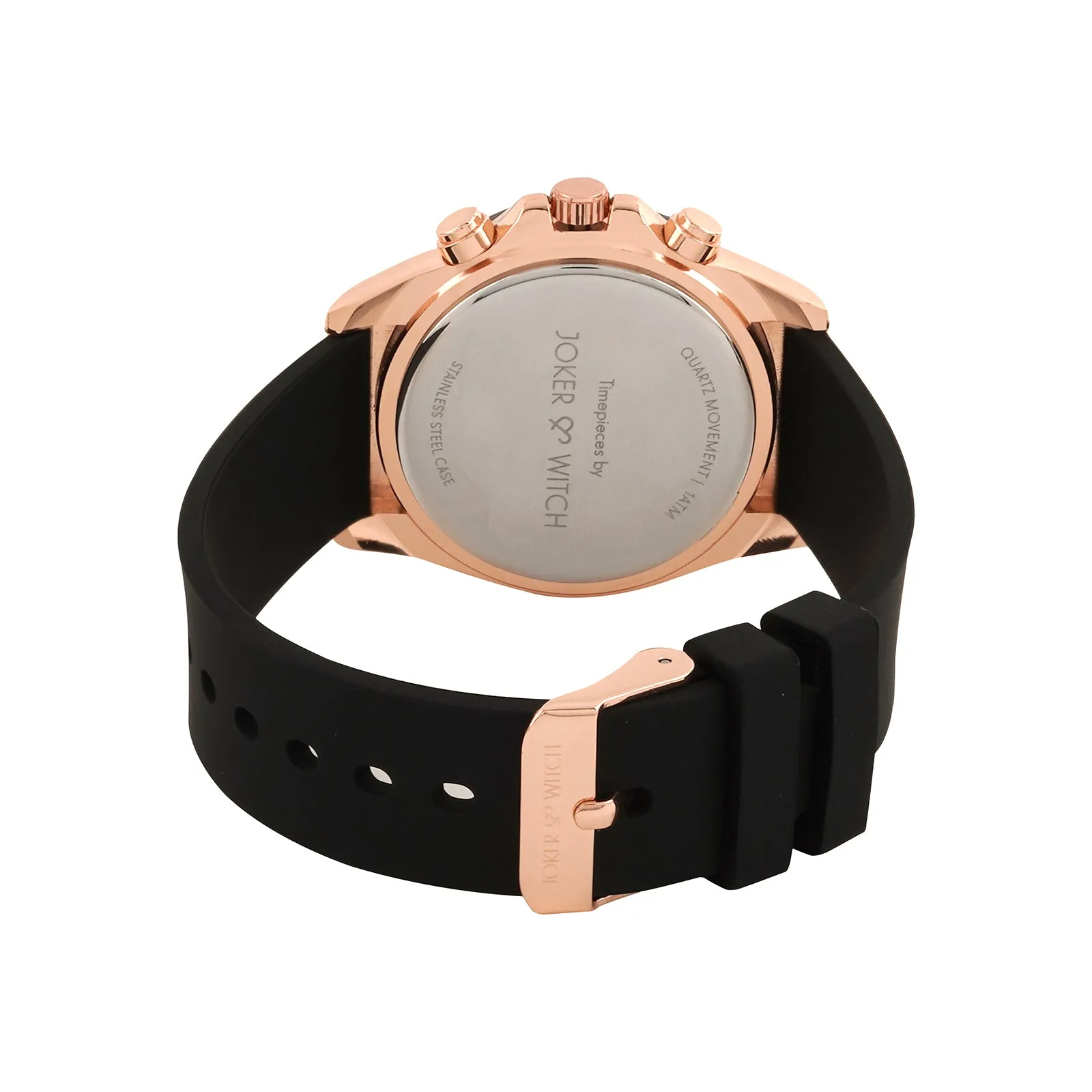 Jesko Rosegold Dial Black Silicone Strap Watch