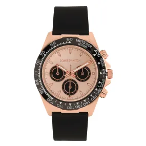 Jesko Rosegold Dial Black Silicone Strap Watch