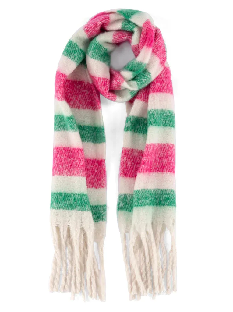 Jesse Knit Scarf, Pink/Green Multi