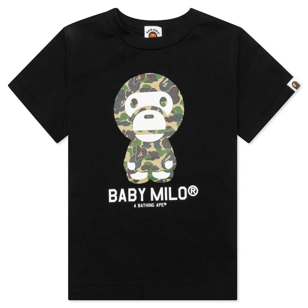 Kids Abc Camo Baby Milo Tee - Black