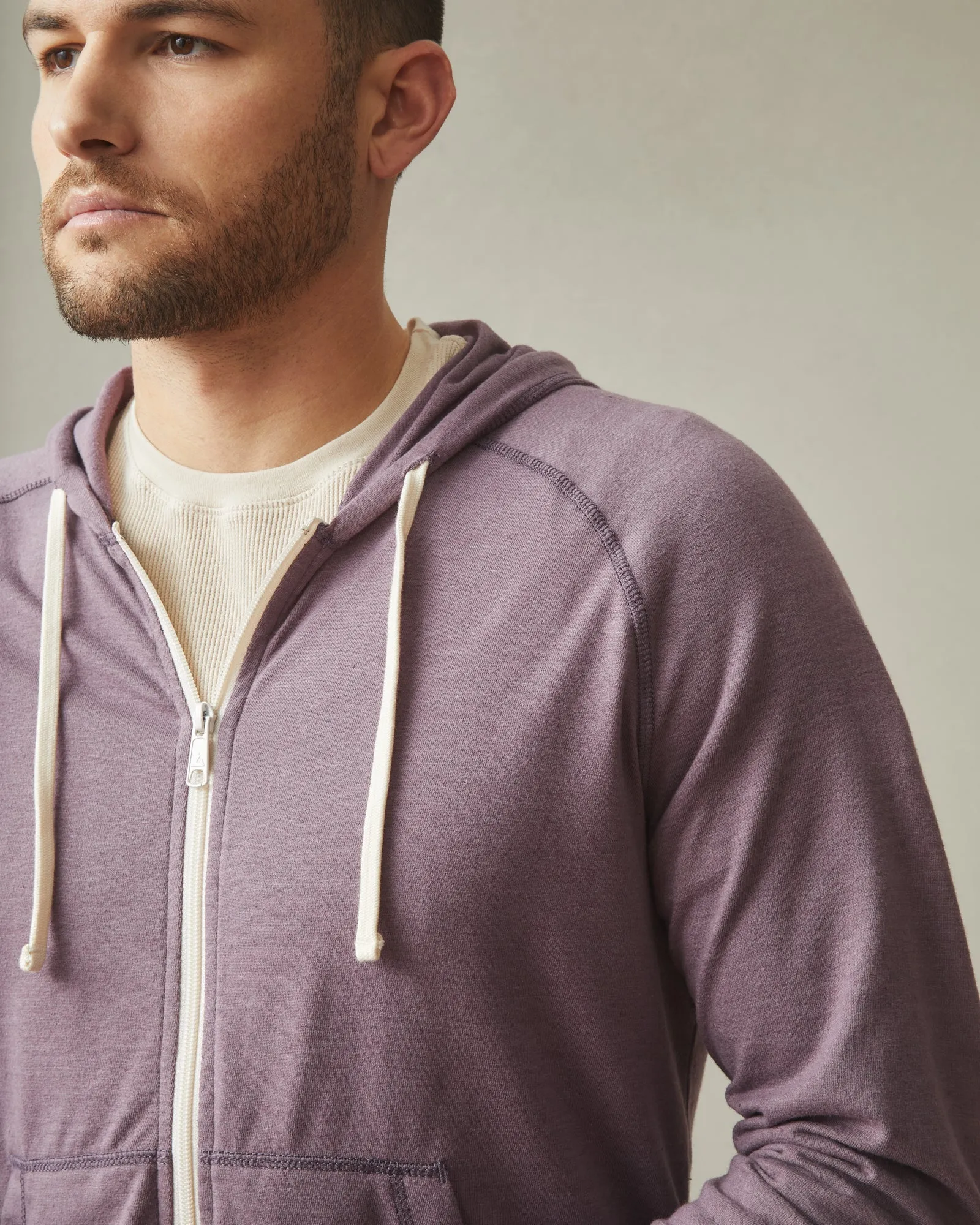 Lightweight Full Zip - Black Plum