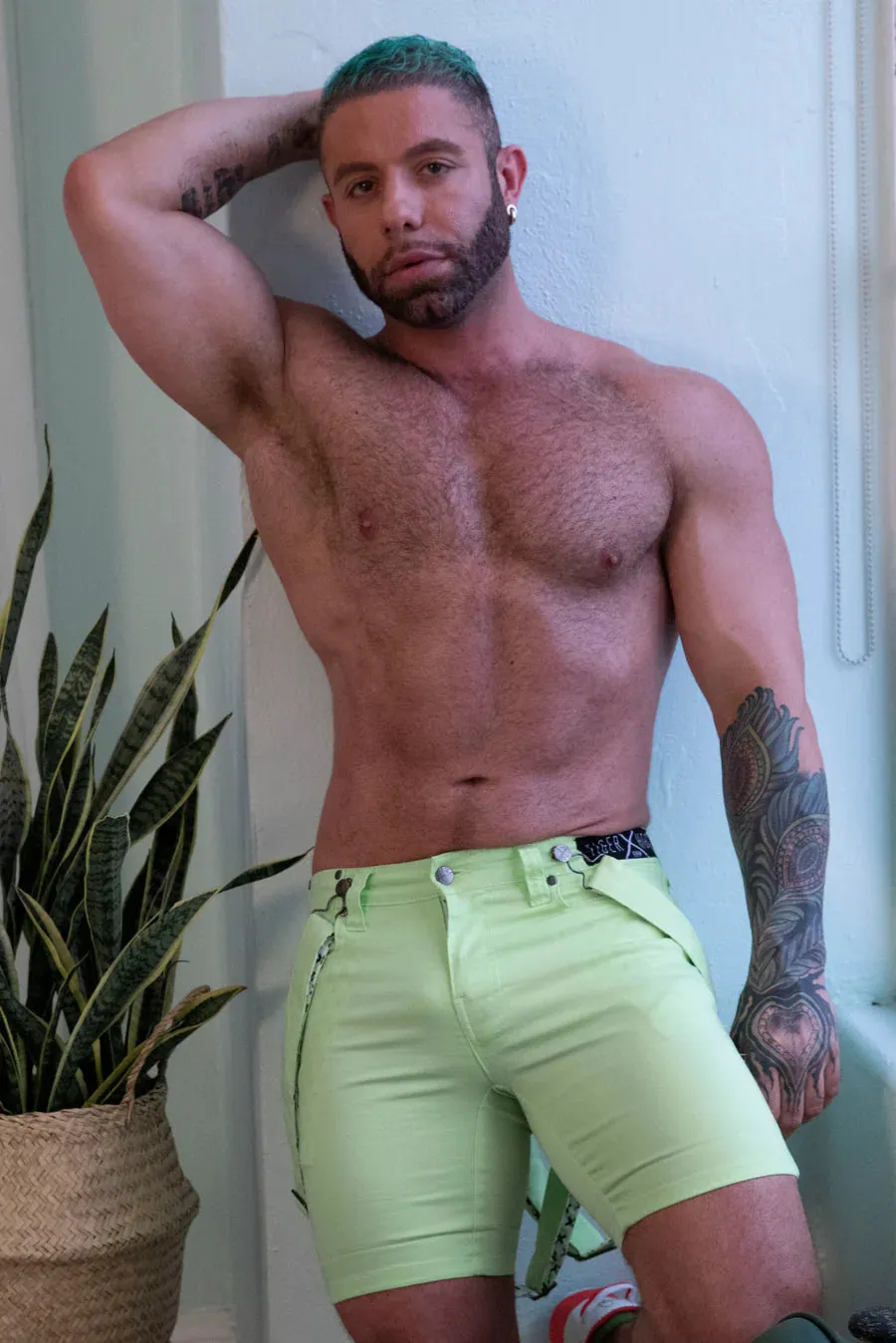 Linus Suspender Short (Lime)