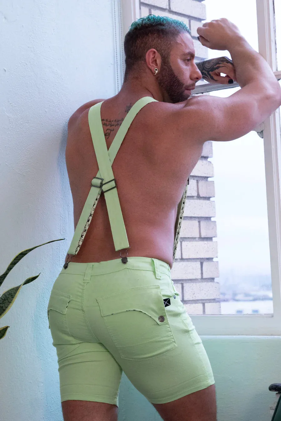 Linus Suspender Short (Lime)