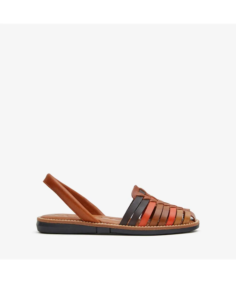 Lola Almagro Binigaus Camel-Coral Sandal