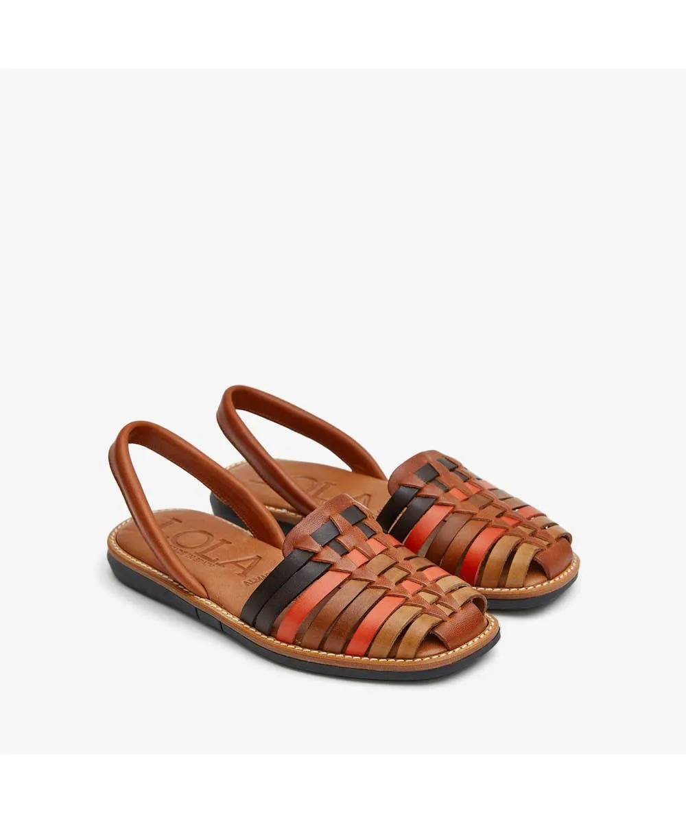 Lola Almagro Binigaus Camel-Coral Sandal