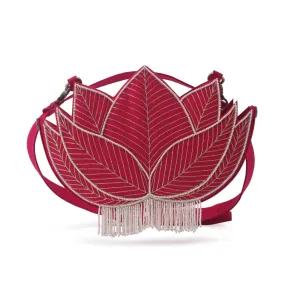 Lotus Wedding Hand Embroidered Women waist Belt bag