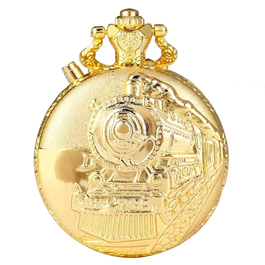 Luminous LED Light Classic Gold Pocket Watch