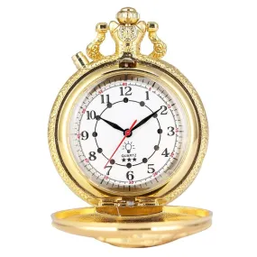 Luminous LED Light Classic Gold Pocket Watch