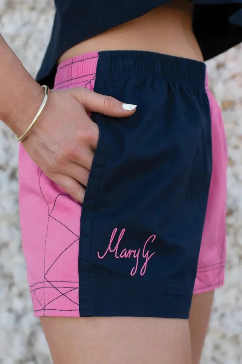 MaryG Old School Harlequin Shorts French Navy and Musk