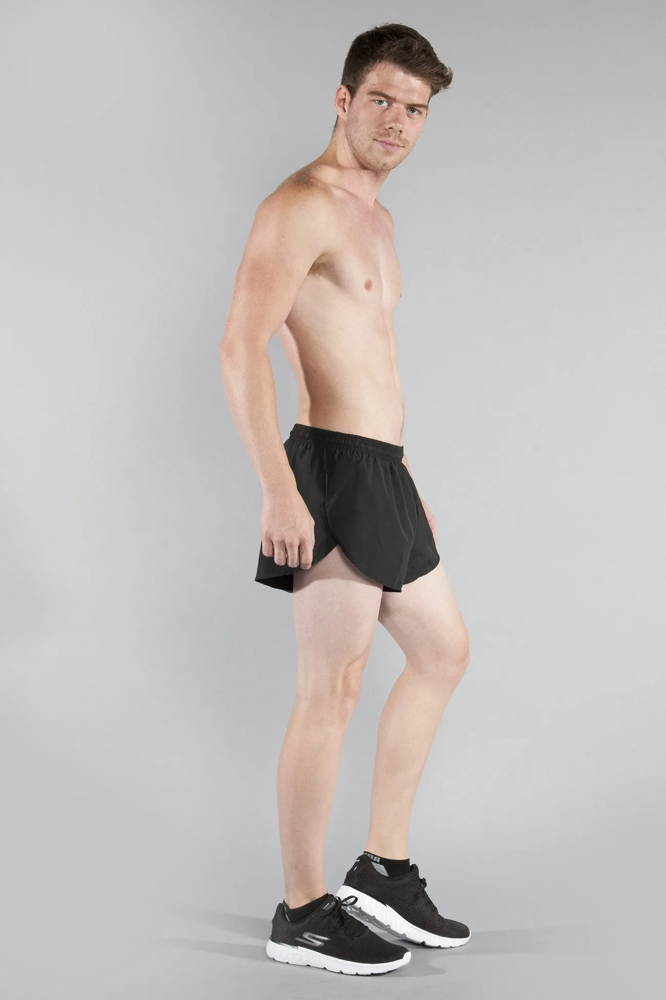 Men's 1" Elite Split Shorts- Black