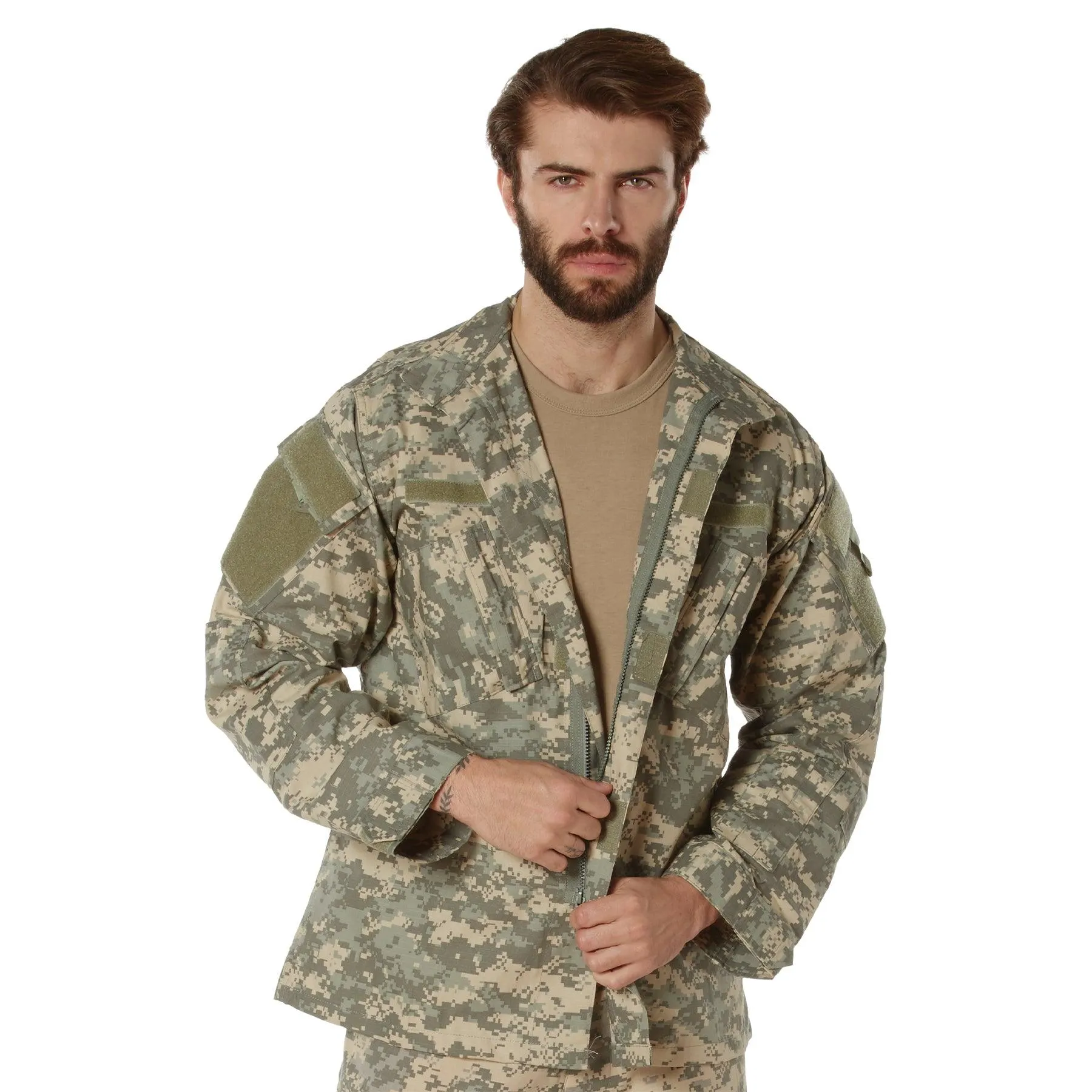 Mens Camo Combat Uniform Shirt by Rothco