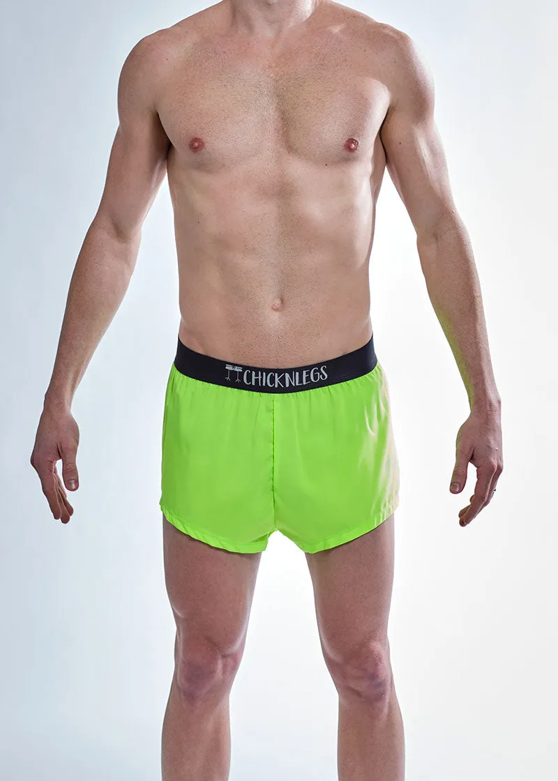 Men's Neon Green 2" Split Shorts