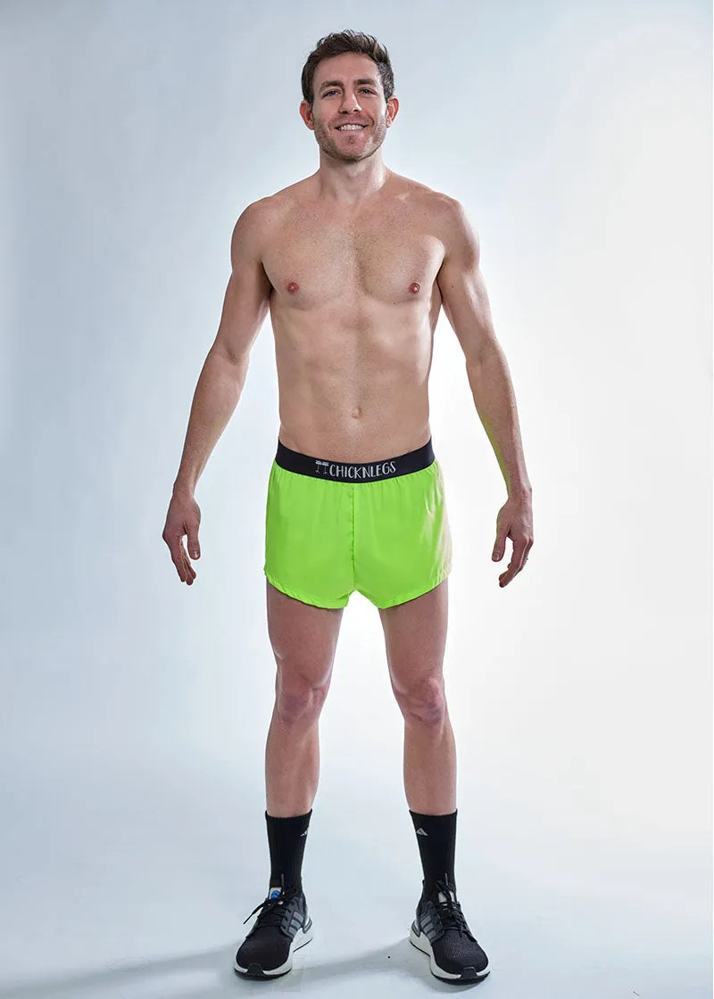 Men's Neon Green 2" Split Shorts