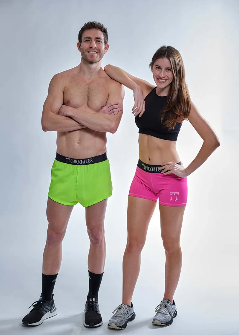 Men's Neon Green 2" Split Shorts