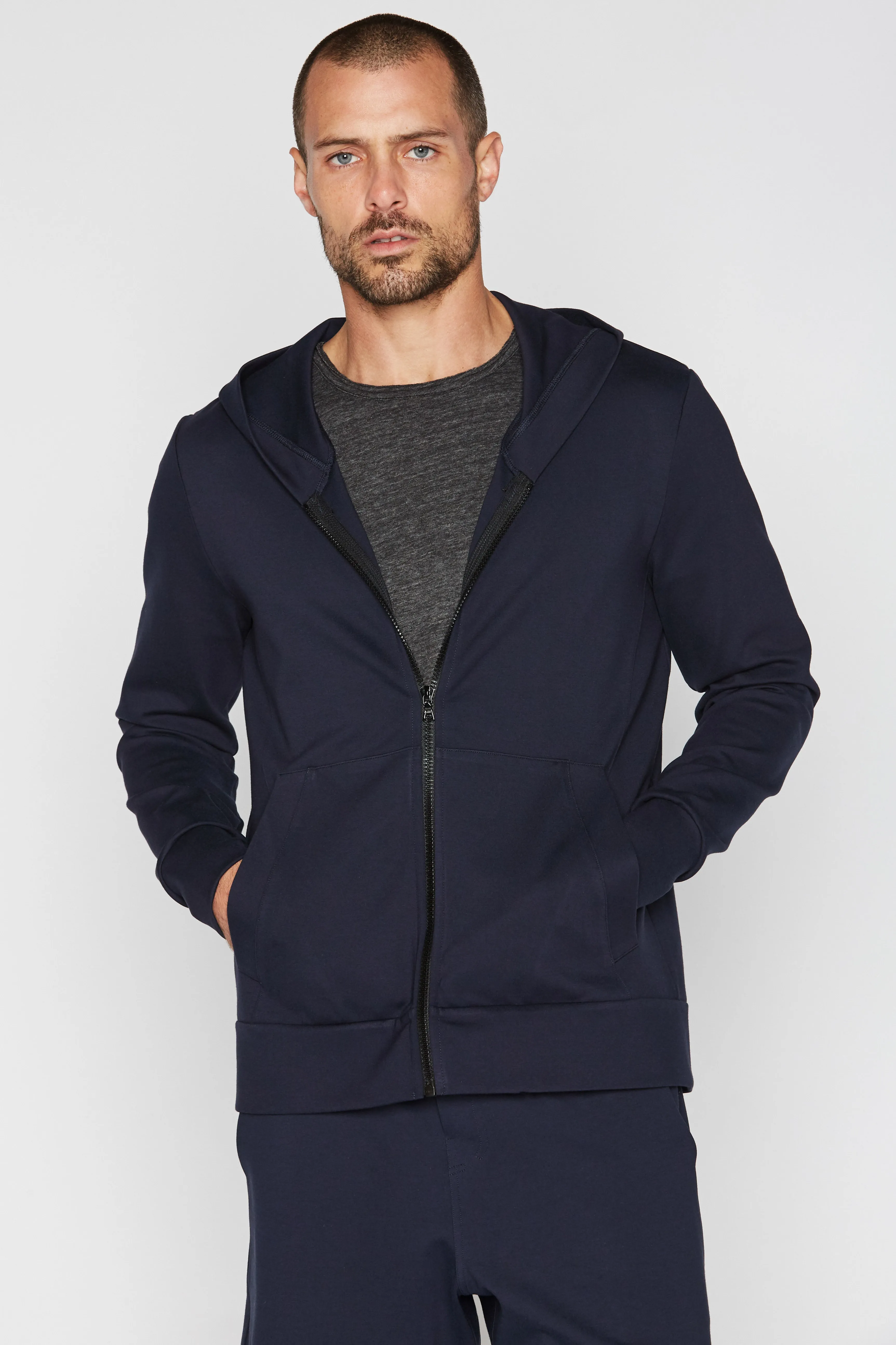 Men's Performance Ponte Zip Front Hoodie