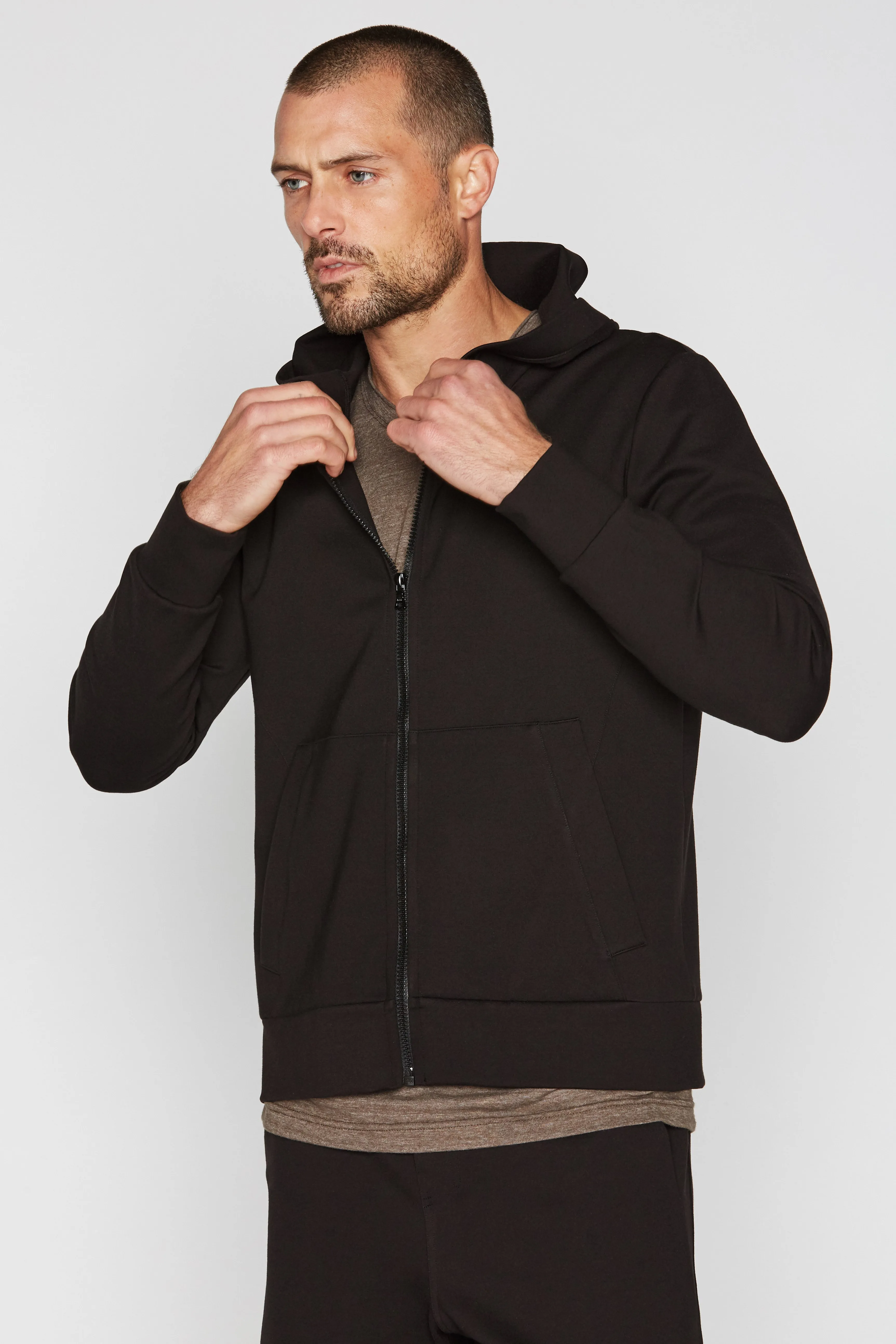 Men's Performance Ponte Zip Front Hoodie